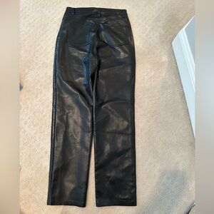 Aritzia Wilfred straight leg faux leather pants